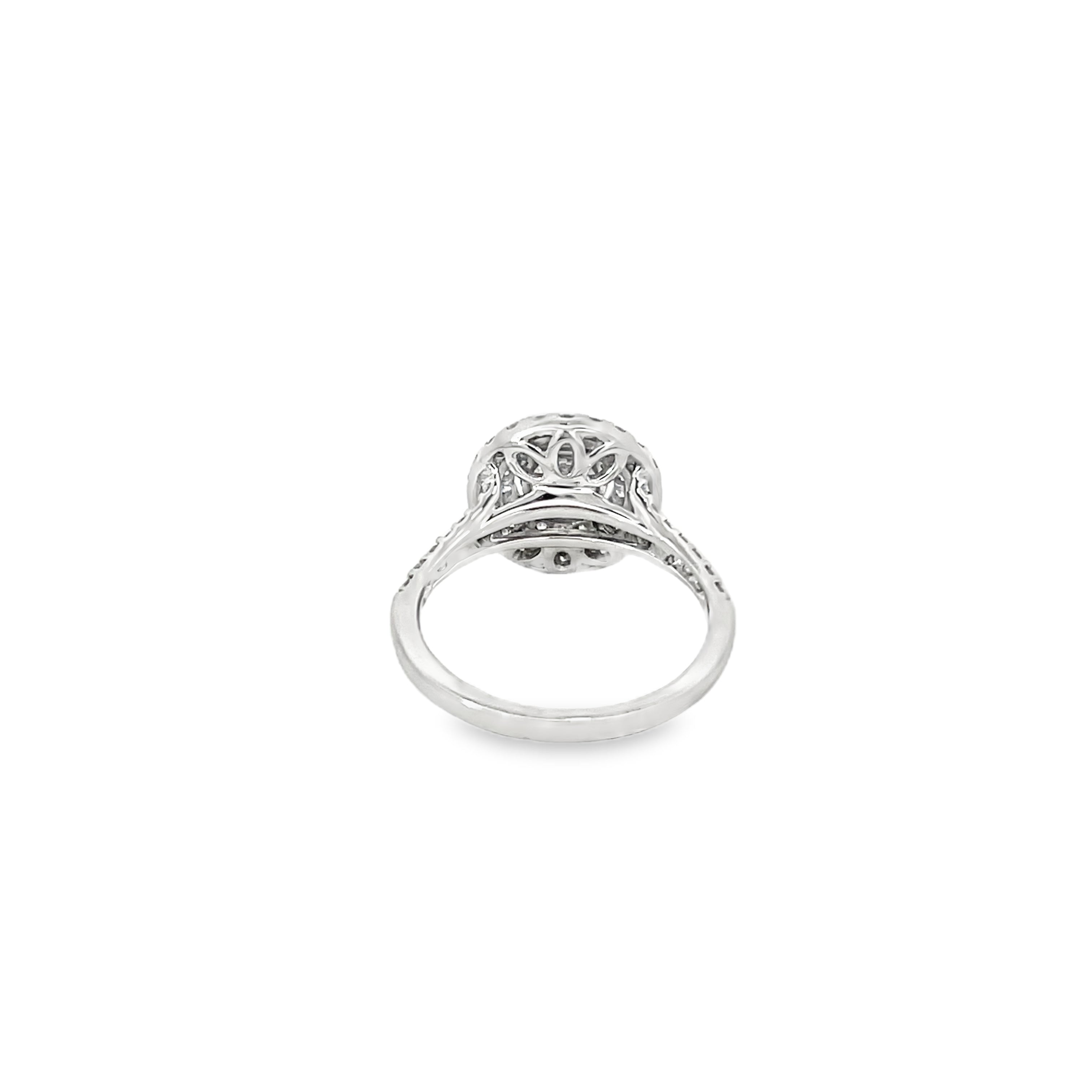 Round 1.41 Carat Total Double Halo Ring