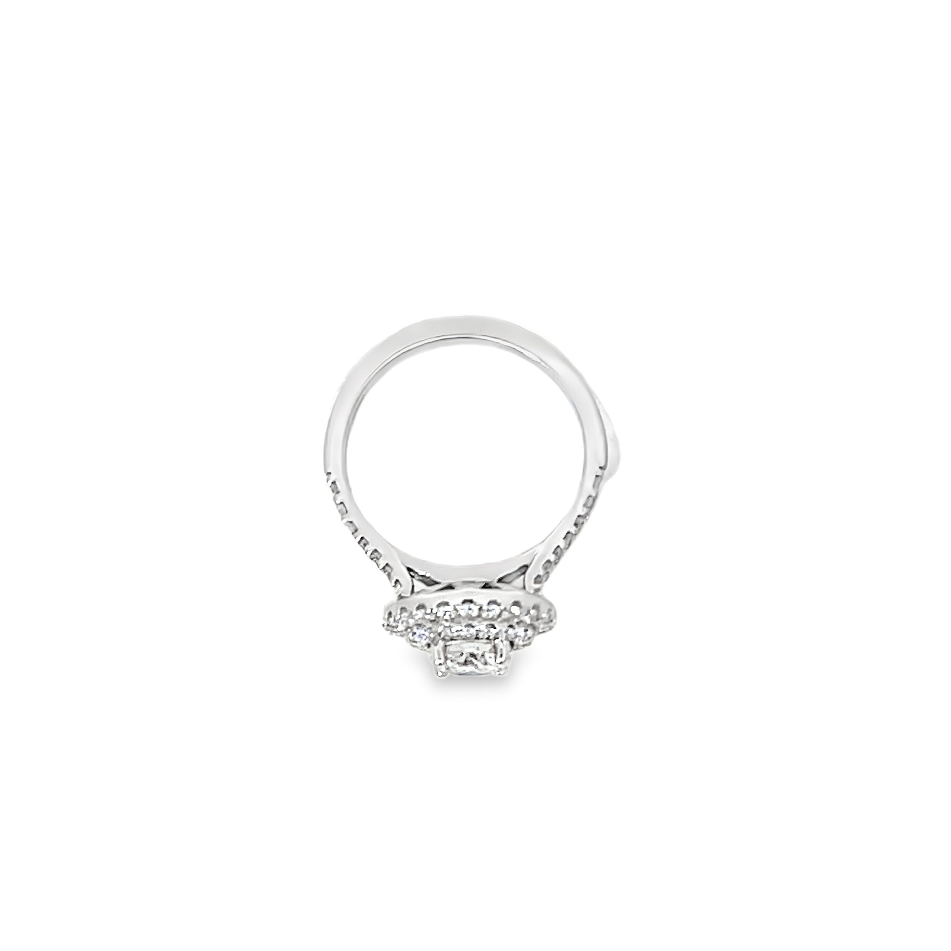 Round 1.41 Carat Total Double Halo Ring