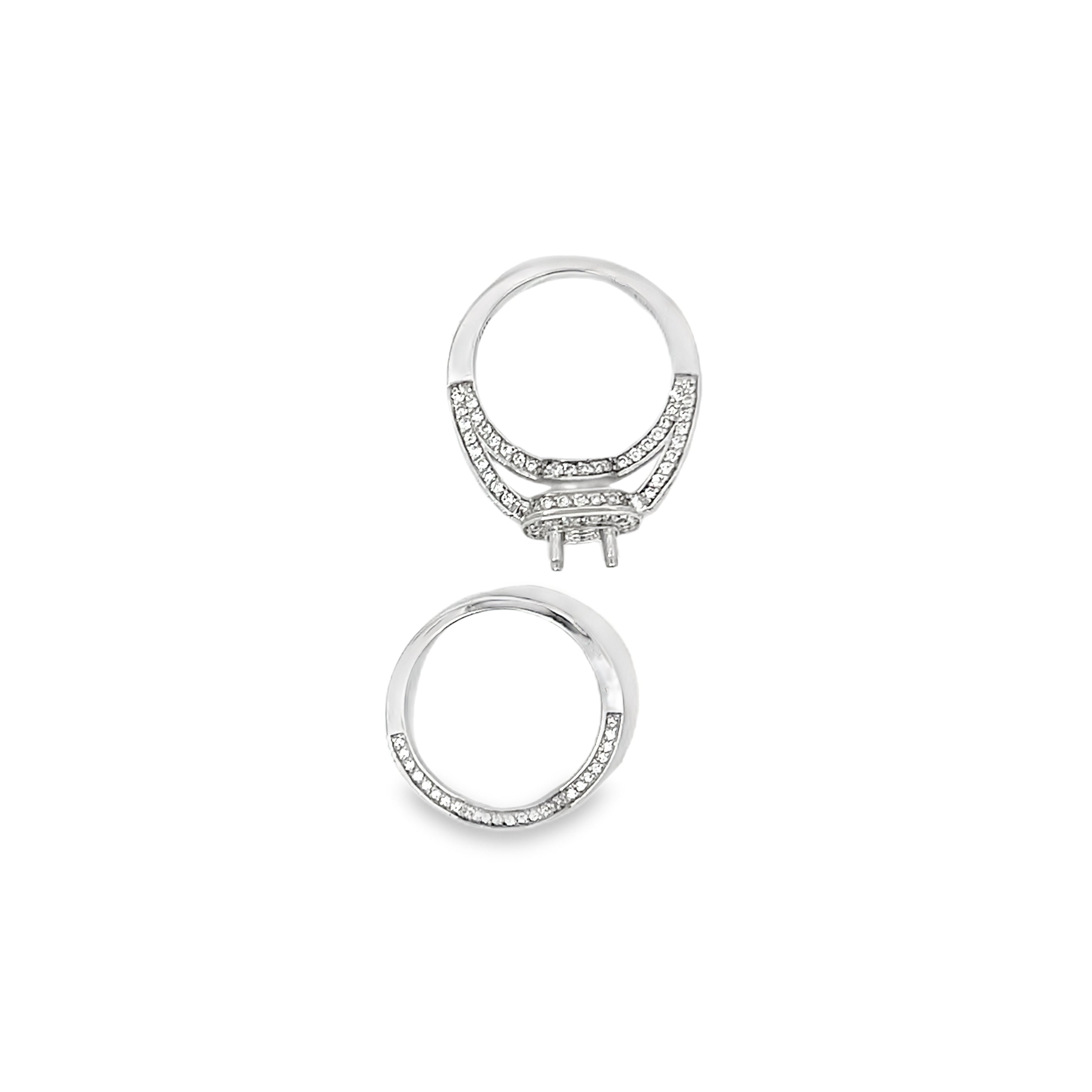 White Gold Diamond Semi Mount 1.50 Carats with Band