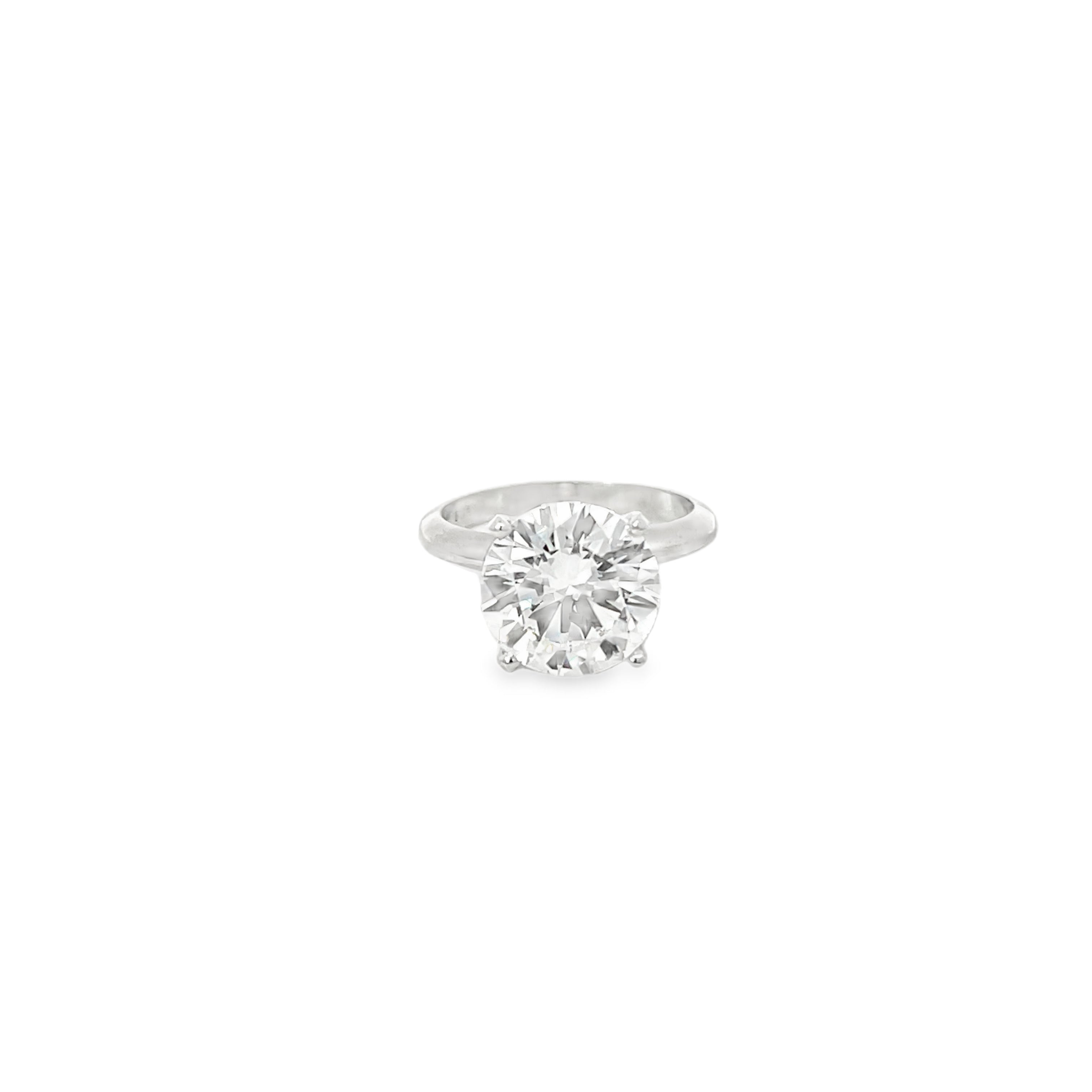 White Gold 5.00 Carat Round Center Lab Diamond Soliatre