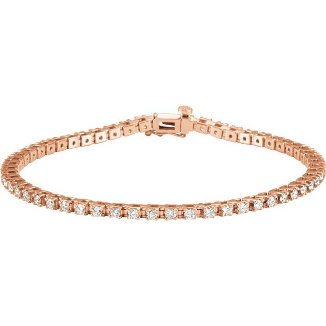 14K Gold Natural Diamond Line Bracelet - Options Available