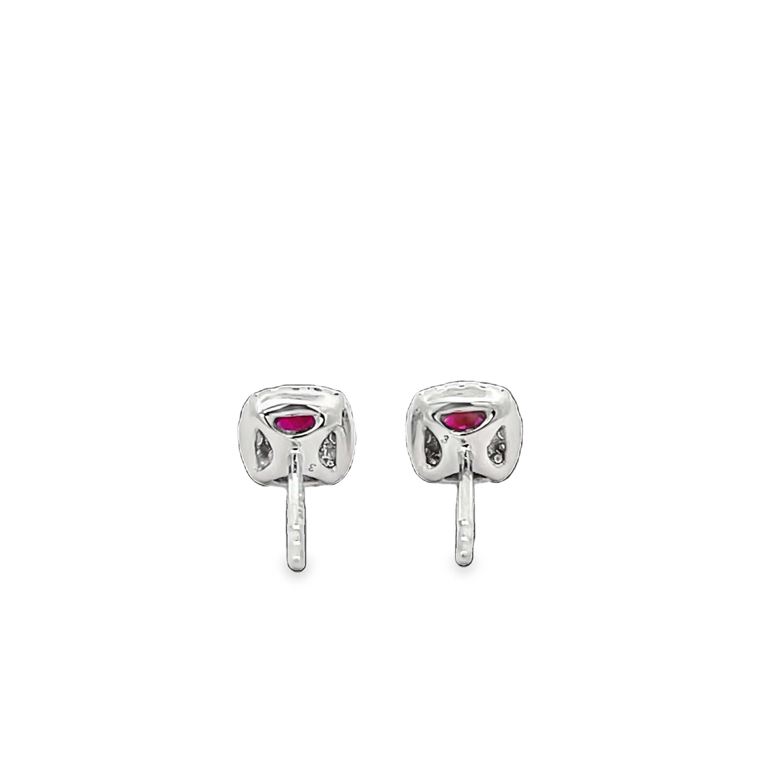 Ruby and Diamond Stud Earrings