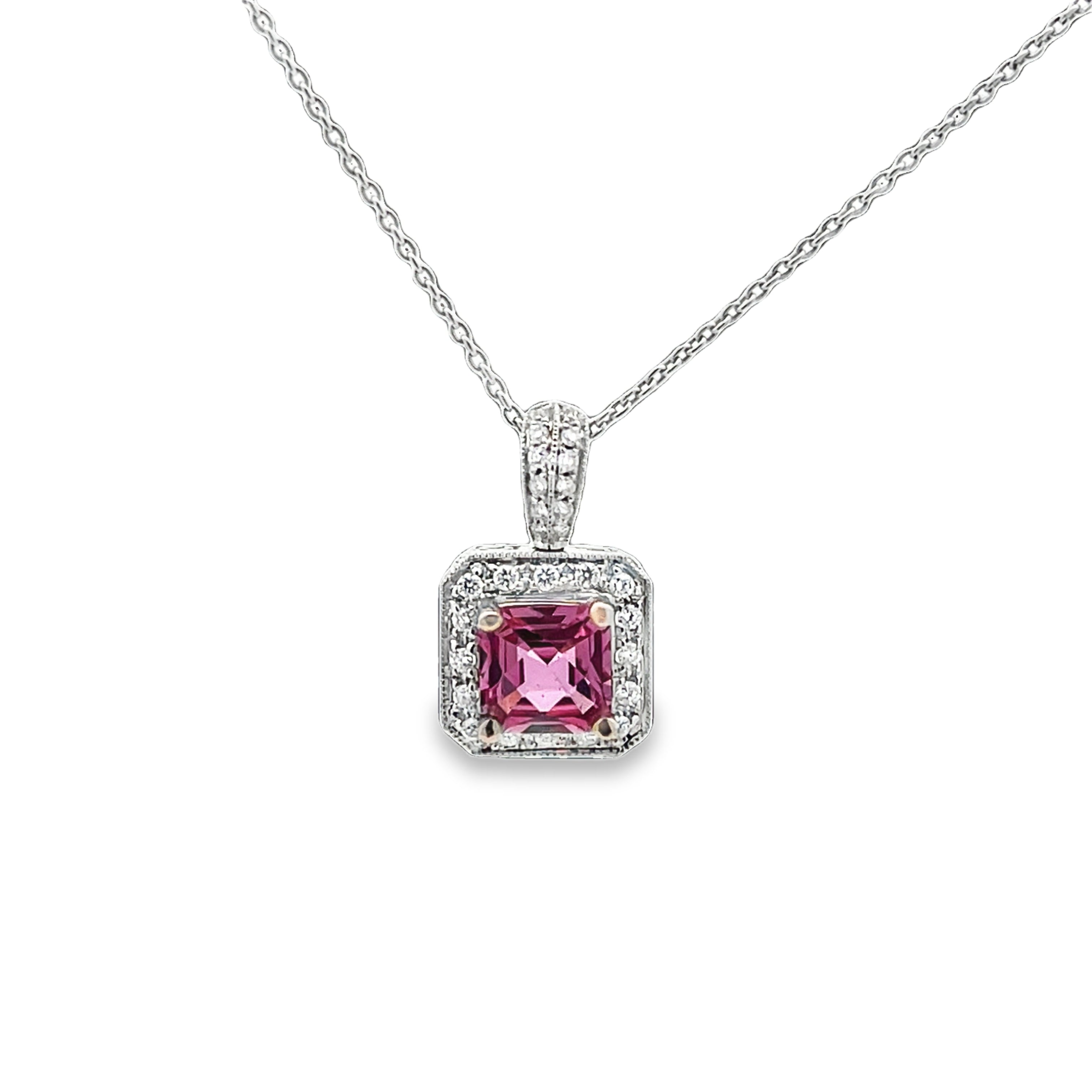 Pink Sapphire Diamond Pendant