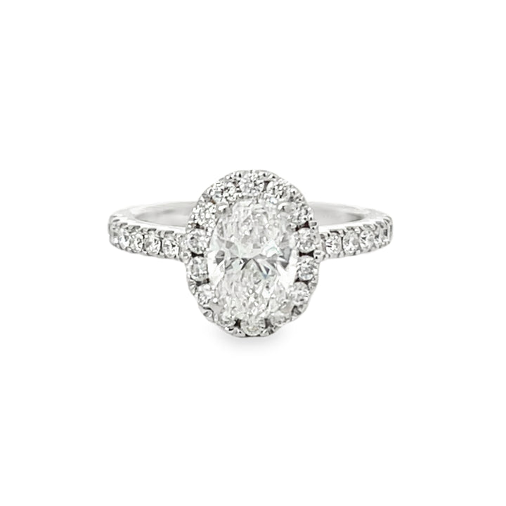 White Gold Halo with Oval Diamond 1.01 Carats