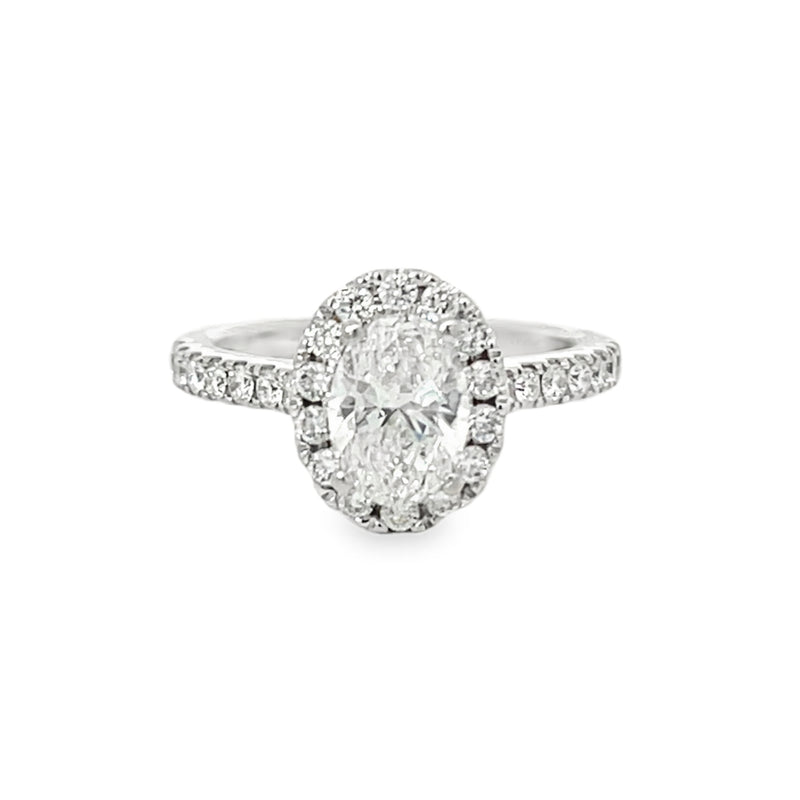 1.01 CTW Oval Halo Engagement Ring