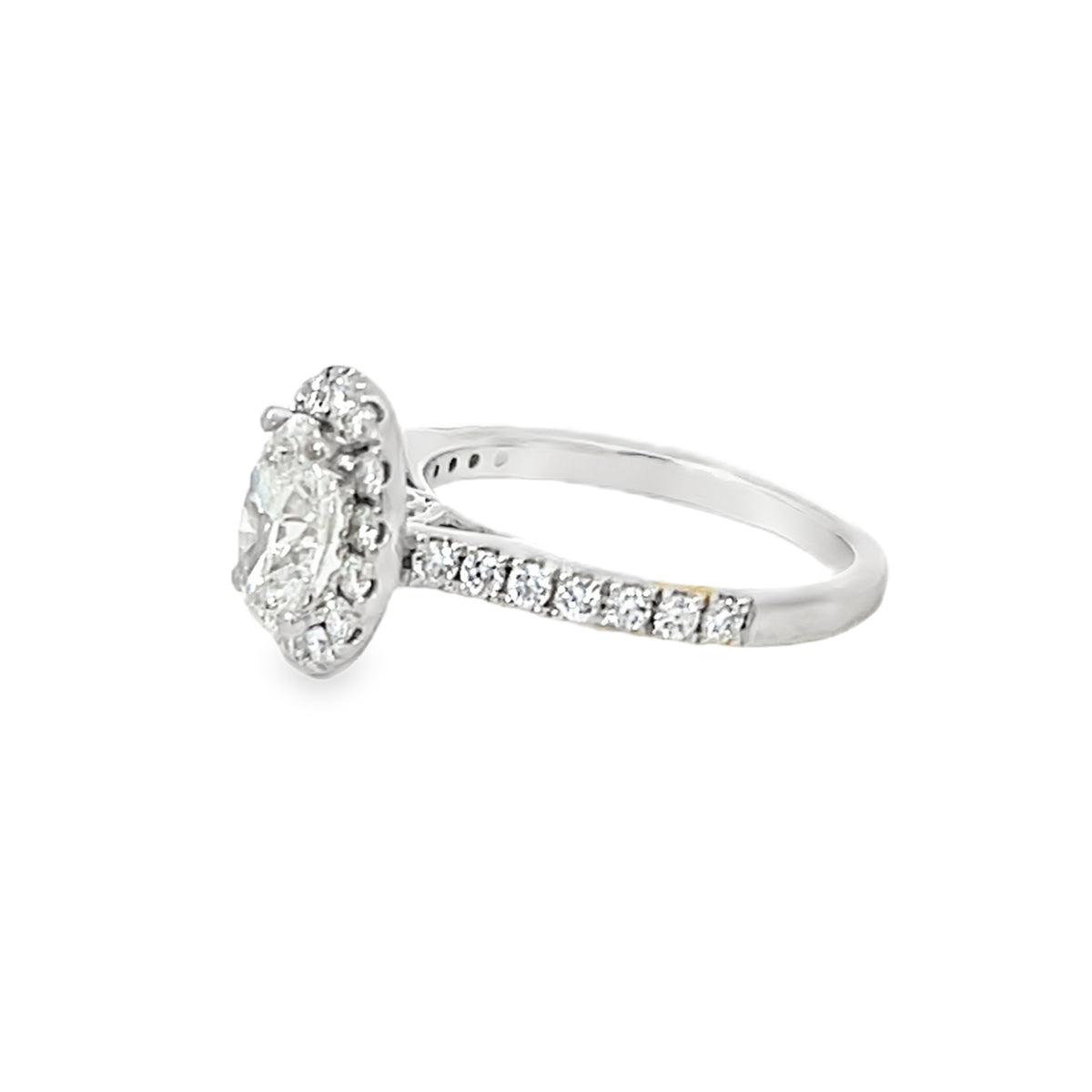 1.01 CTW Oval Halo Engagement Ring