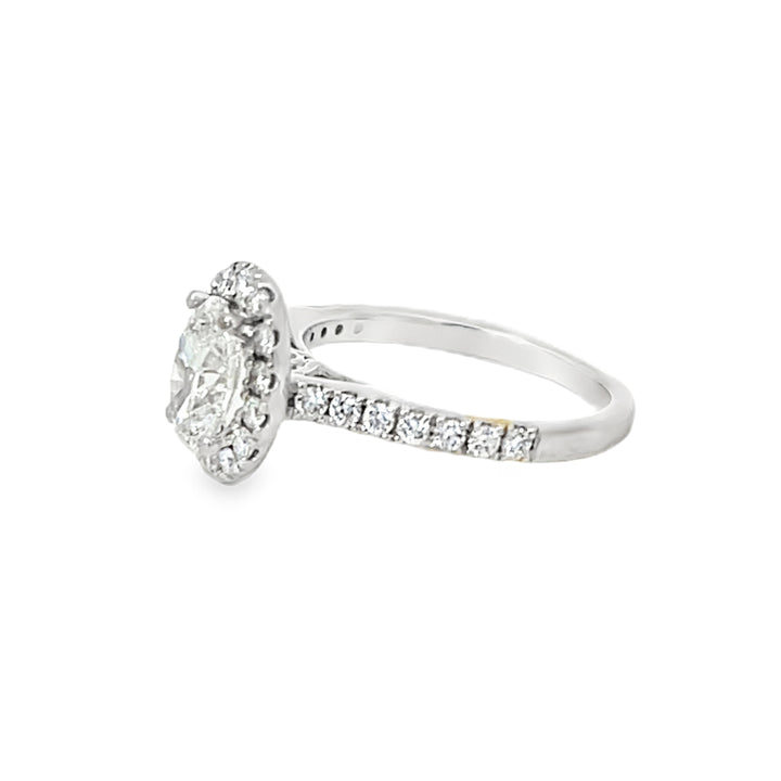White Gold Halo with Oval Diamond 1.01 Carats