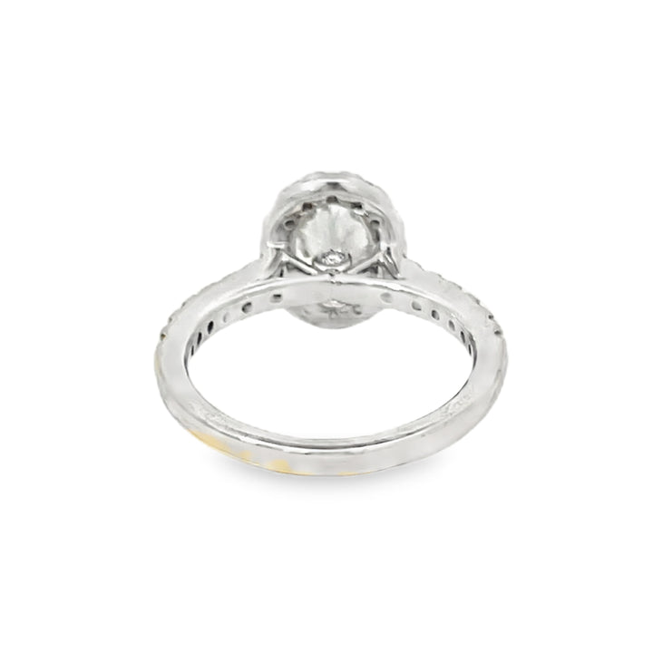 White Gold Halo with Oval Diamond 1.01 Carats