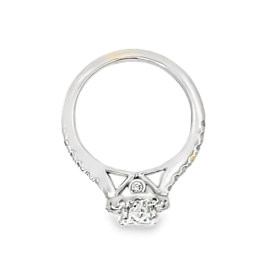 White Gold Halo with Oval Diamond 1.01 Carats