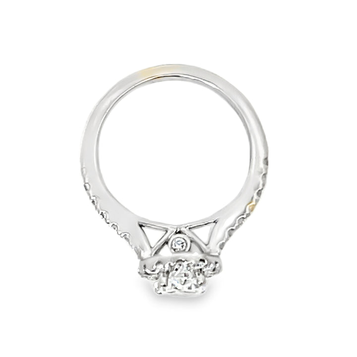 White Gold Halo with Oval Diamond 1.01 Carats
