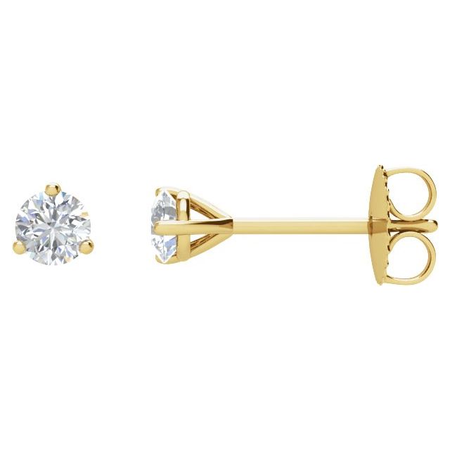 Natural Diamond Stud Earrings in Gold and Platinum