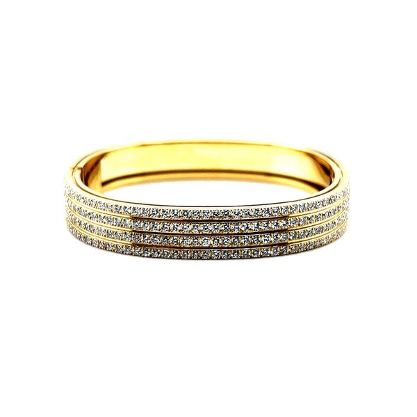 Gold Portofino 4 Row Bangle Bracelet 18K Yellow Gold 3.75 Carat Total