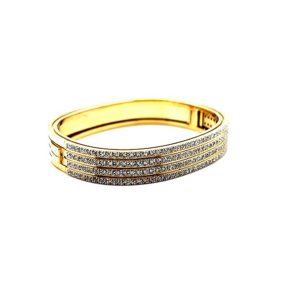 Gold Portofino 4 Row Bangle Bracelet 18K Yellow Gold 3.75 Carat Total