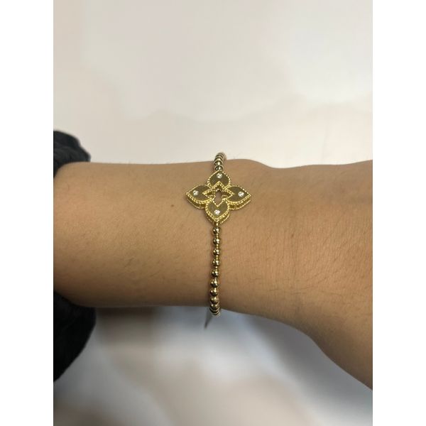 Gold Venetian Diamond Bead Bracelet