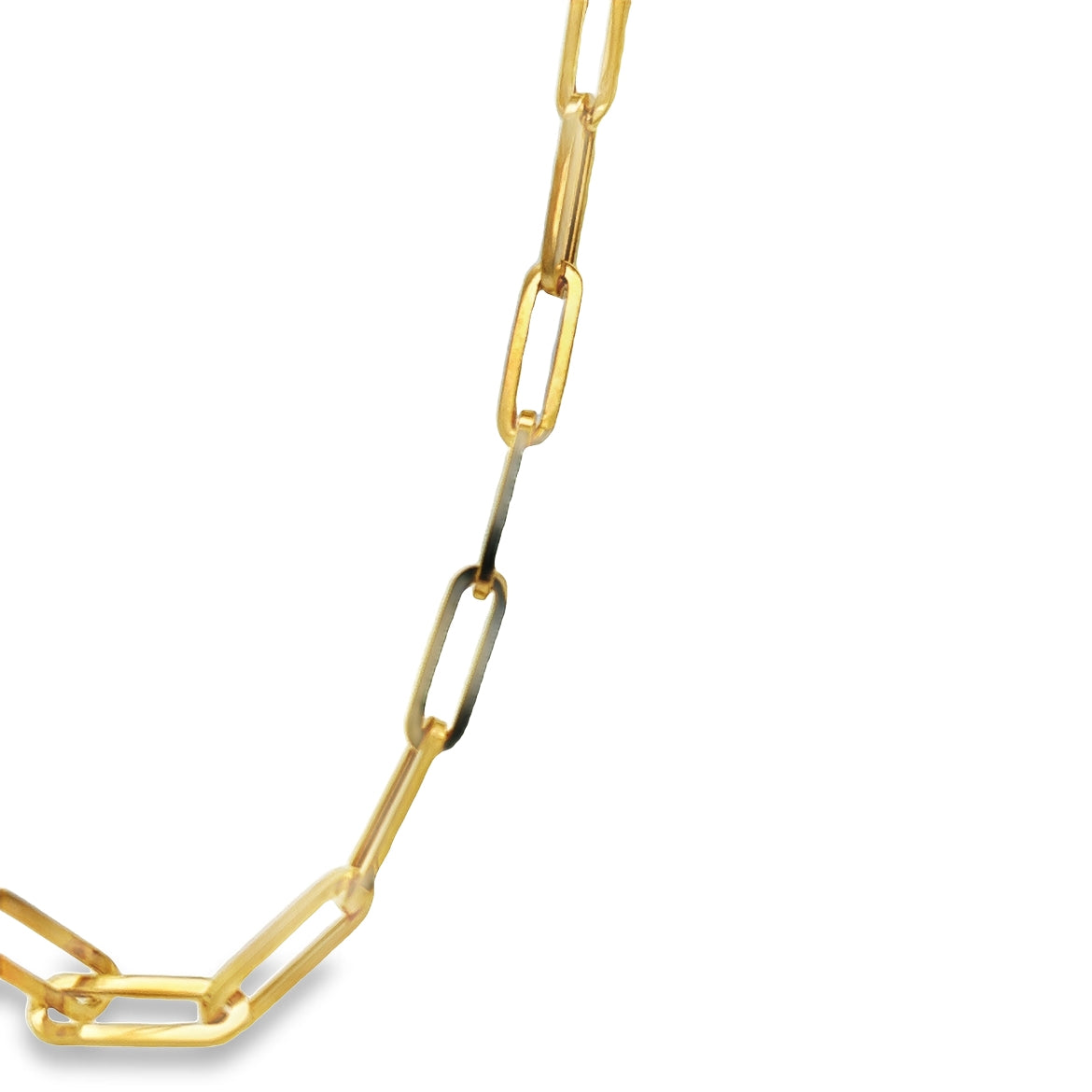 Yellow Gold Paperclip Necklace 20"