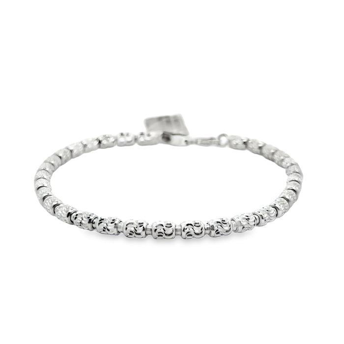 10K White Gold 4mm Diamond Cut Bracelet alternate view
