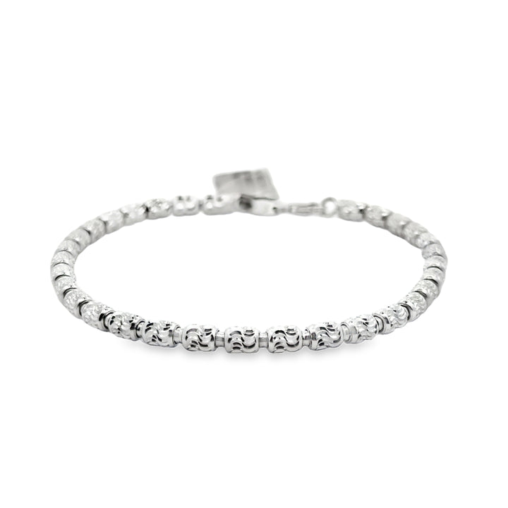 10K White Gold 4mm Diamond Cut Bracelet