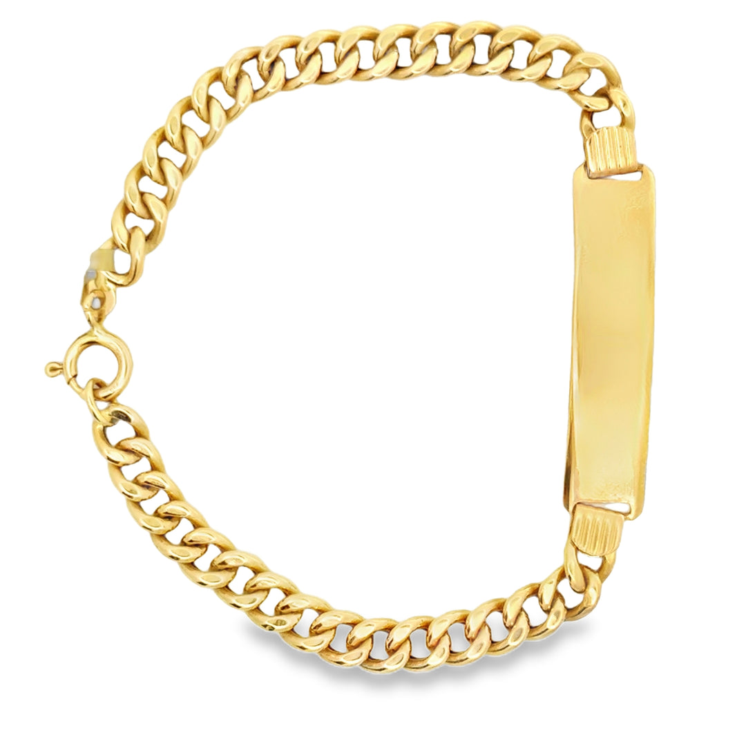 18k Yellow Gold ID Chain Bracelet