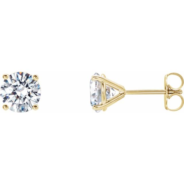 14K Gold Lab-Grown Diamond 4-Prong Stud Earrings - Options Available