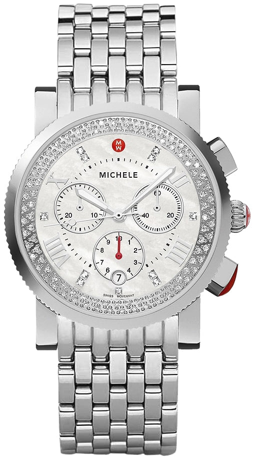 Michele Sport Sail Diamond Watch 38MM - Stainless Steel