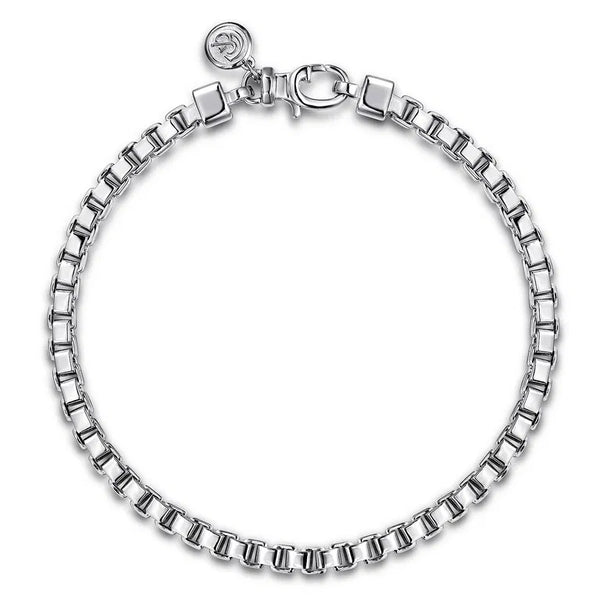 925 Sterling Silver Men's Solid Box 5mm Chain Bracelet