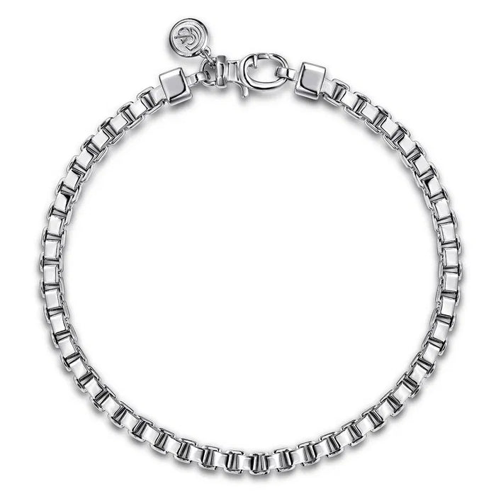 925 Sterling Silver Men's Solid Box 5mm Chain Bracelet