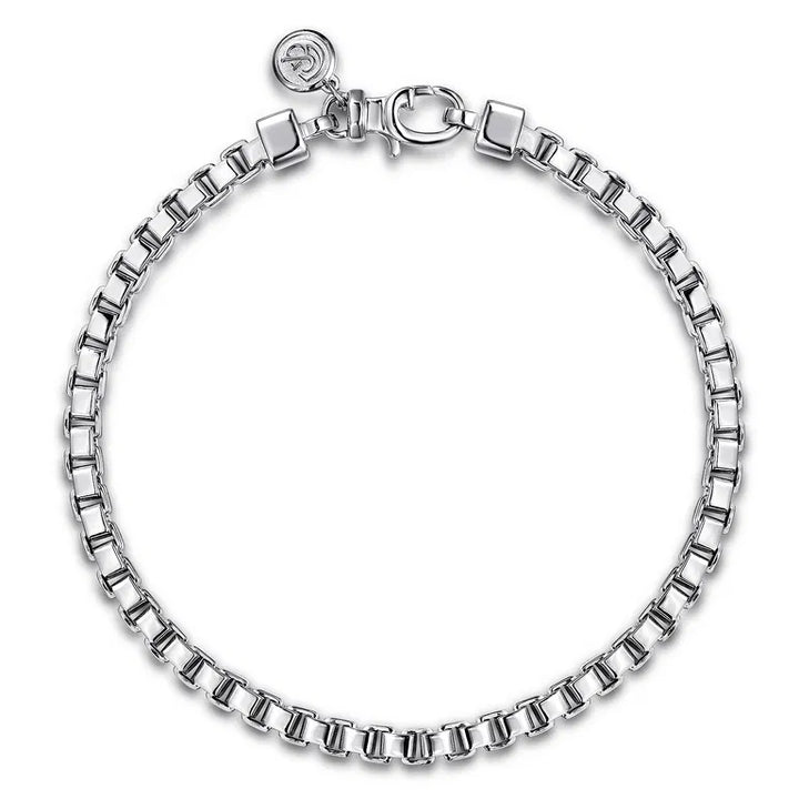 925 Sterling Silver Men's Solid Box 5mm Chain Bracelet