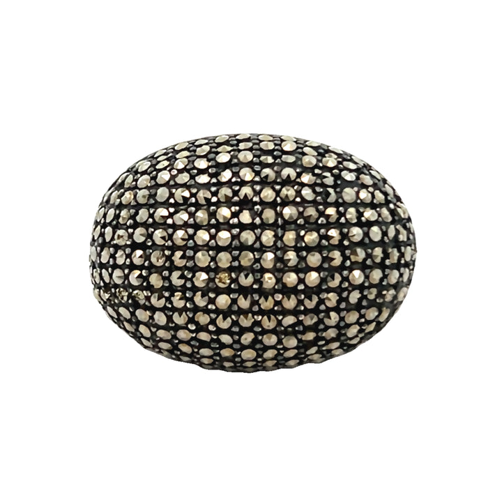 Yellow Color Sterling Silver Marcasite Ring