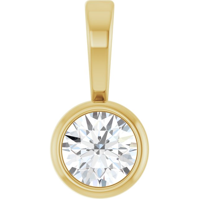 Bezel-Set Natural Diamond Pendant in Gold, Silver & Platinum
