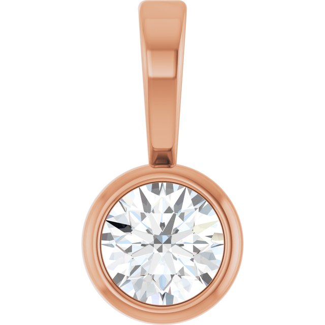 Bezel-Set Natural Diamond Pendant in Gold, Silver & Platinum