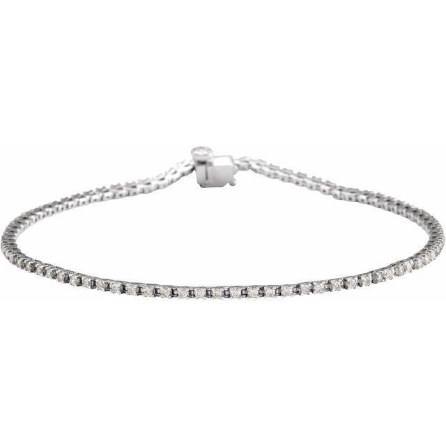 14K Gold Natural Diamond Line Bracelet - Options Available