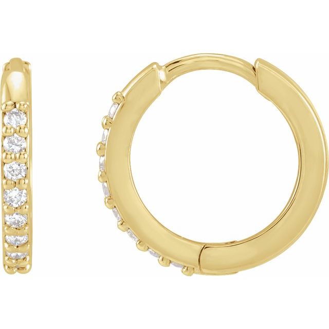 14K Gold & Platinum Lab-Grown Diamond Hoop Earrings - Options Available