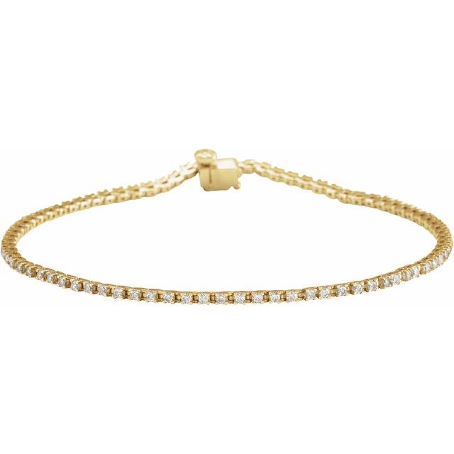 14K Gold Natural Diamond Line Bracelet - Options Available