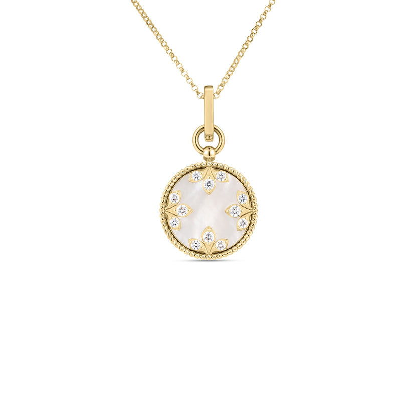 Venetian Princess 18K Yellow Gold Diamond Mother of Pearl Necklace