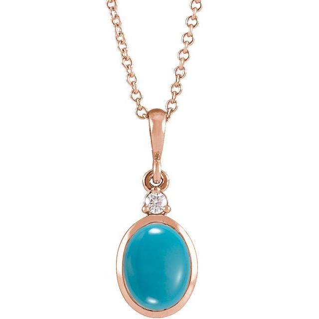14K Gold Natural Ethiopian Opal and Diamond Cabochon Necklace