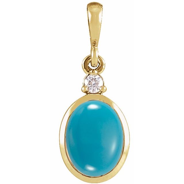 14K Gold Natural Opal and Diamond Pendant - Options Available