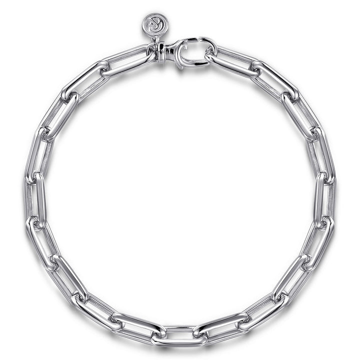 Silver Open Link Chain Bracelet