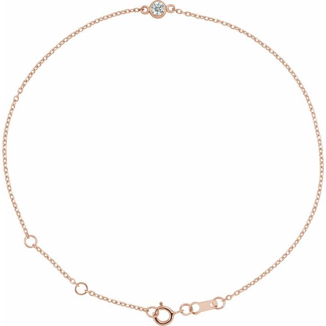 14K Gold & Platinum Diamond Solitaire Bracelet - Options Available