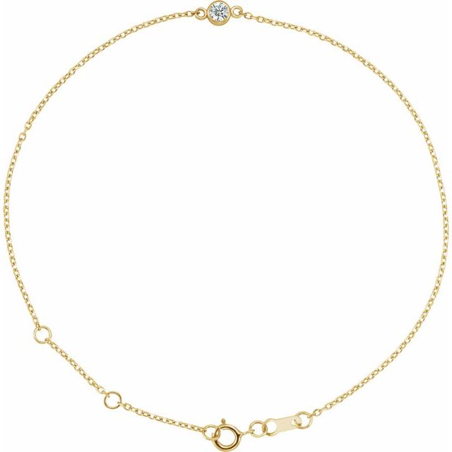 14K Gold & Platinum Diamond Solitaire Bracelet - Options Available