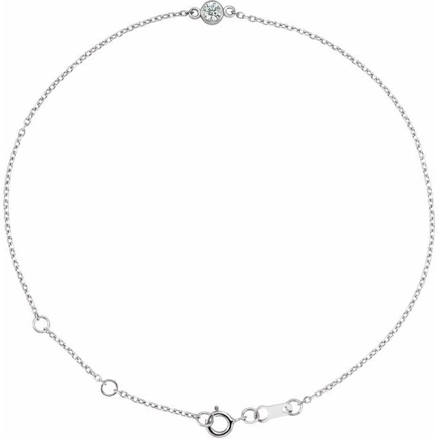 14K Gold & Platinum Diamond Solitaire Bracelet - Options Available