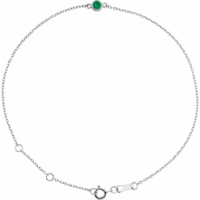 14K Gold & Platinum Bezel-Set Solitaire Bracelet - Options Available