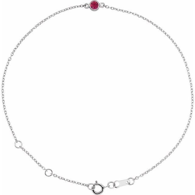 14K Gold & Platinum Bezel-Set Solitaire Bracelet - Options Available
