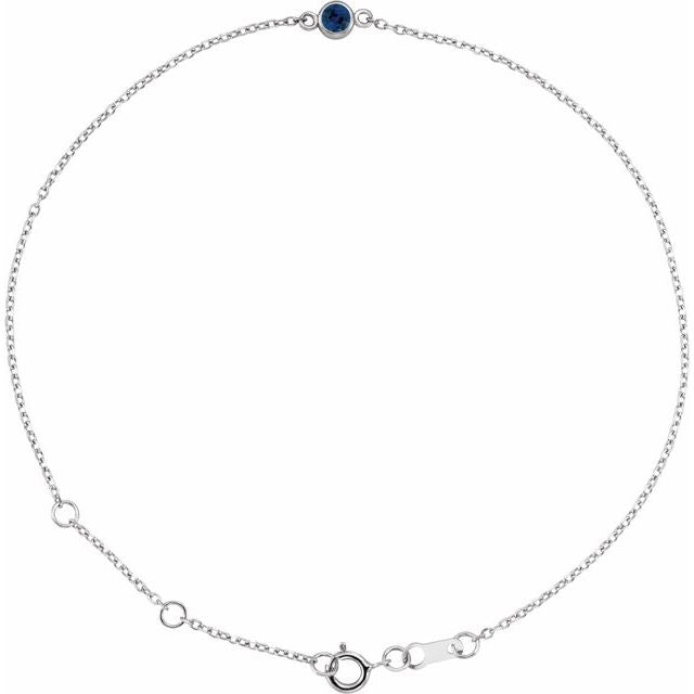 14K Gold & Platinum Bezel-Set Solitaire Bracelet - Options Available