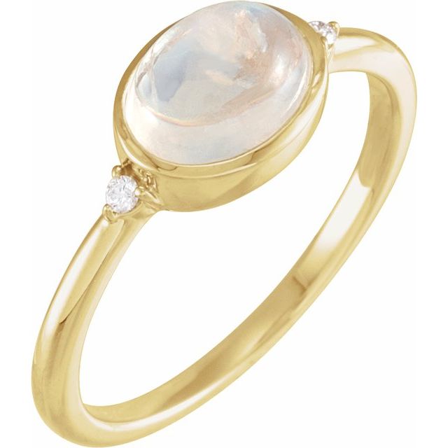 14K Gold Bezel-Set Cabochon Ring - Options Available