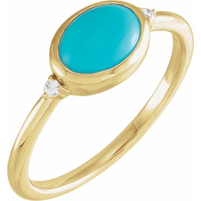 14K Gold Bezel-Set Cabochon Ring - Options Available