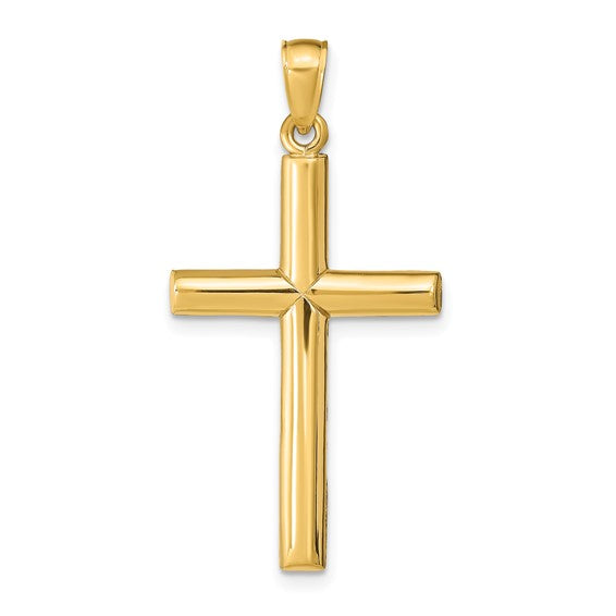 14K Gold Polished Cross Pendant