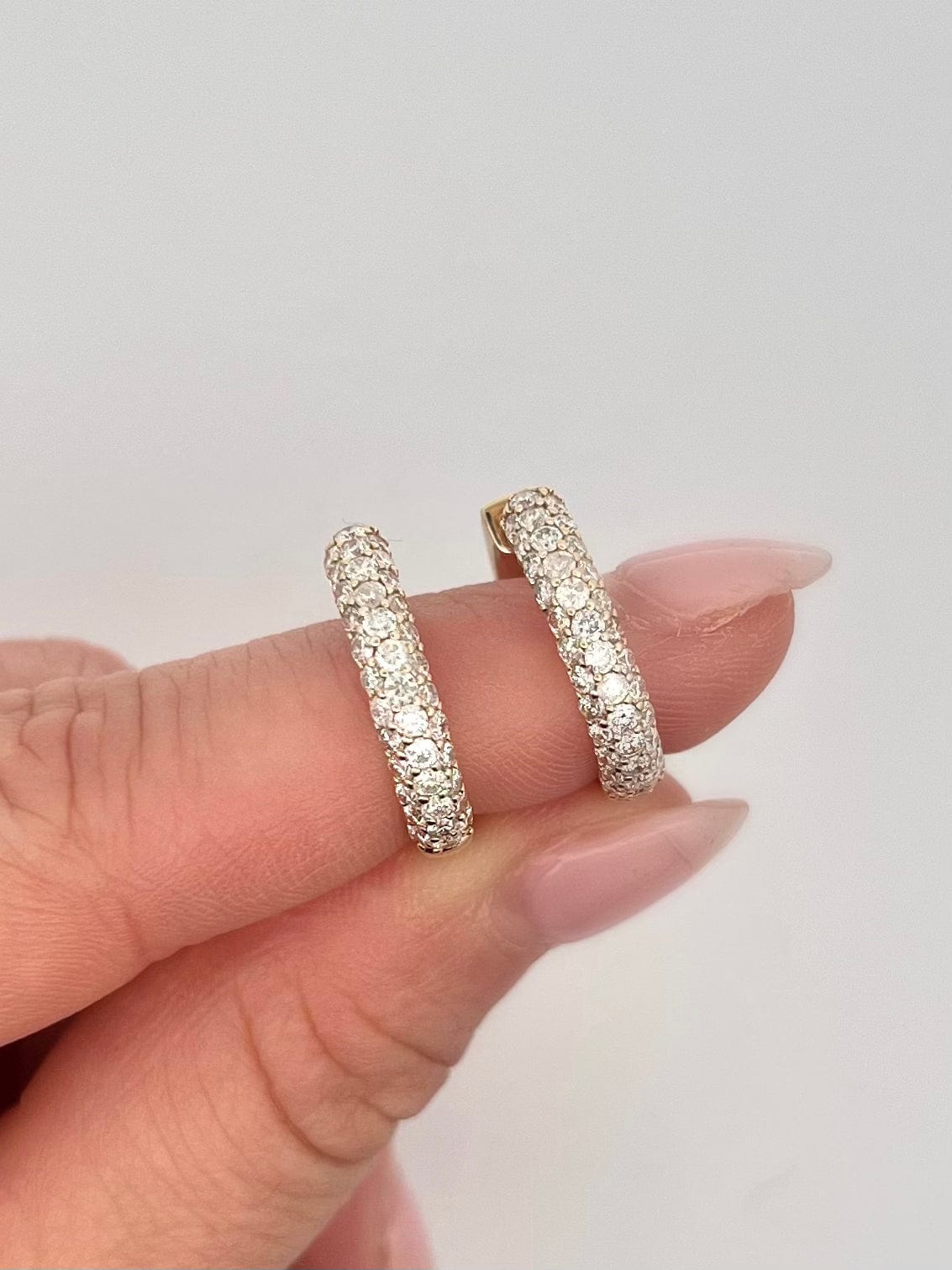 Yellow Gold Pave Earrings