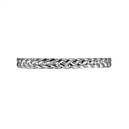 White Gold Braided Stackable Ring