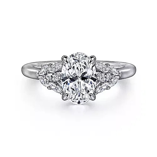 White Gold Oval Diamond Engagement Ring