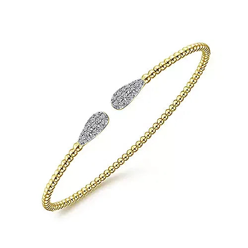 White and Yellow Gold Diamond Pear Shape Bujukan Bangle